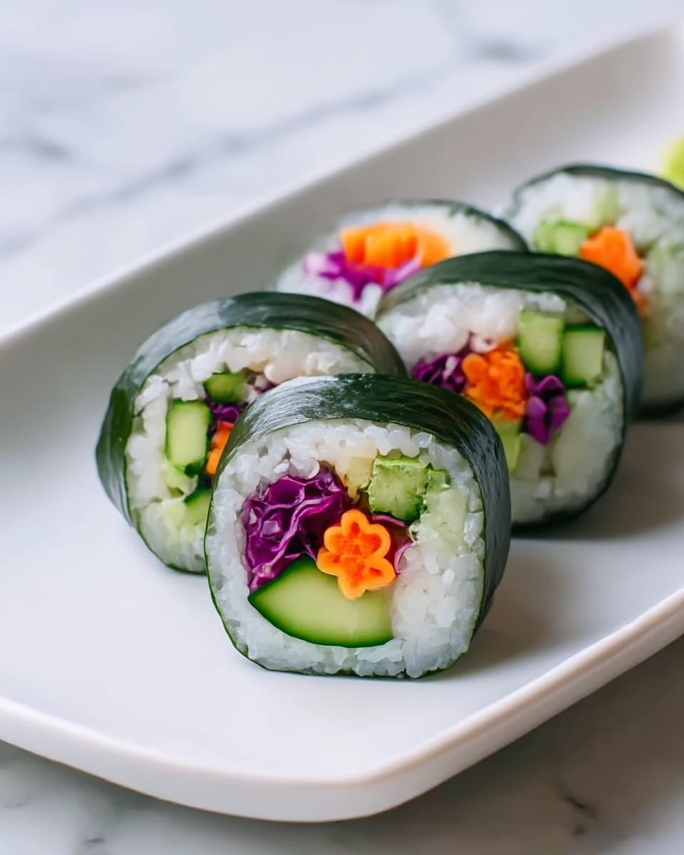 Stuffed Cucumber Veggie Sushi Recipe - Recipe Image