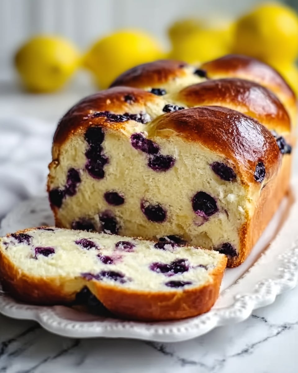 Lemon Blueberry Cream Cheese Sourdough Bread Recipe - Recipe Image