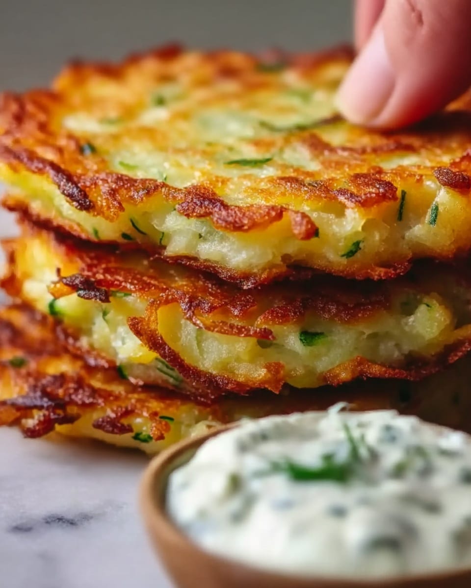 Crispy Vegetable Fritters with Creamy Garlic Tzatziki Recipe - Recipe Image