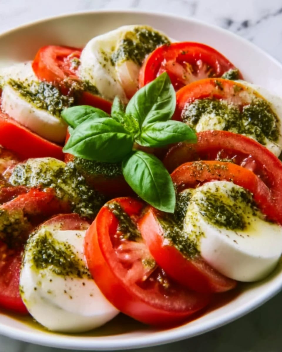 Caprese Salad with Pesto Dressing Recipe - Recipe Image