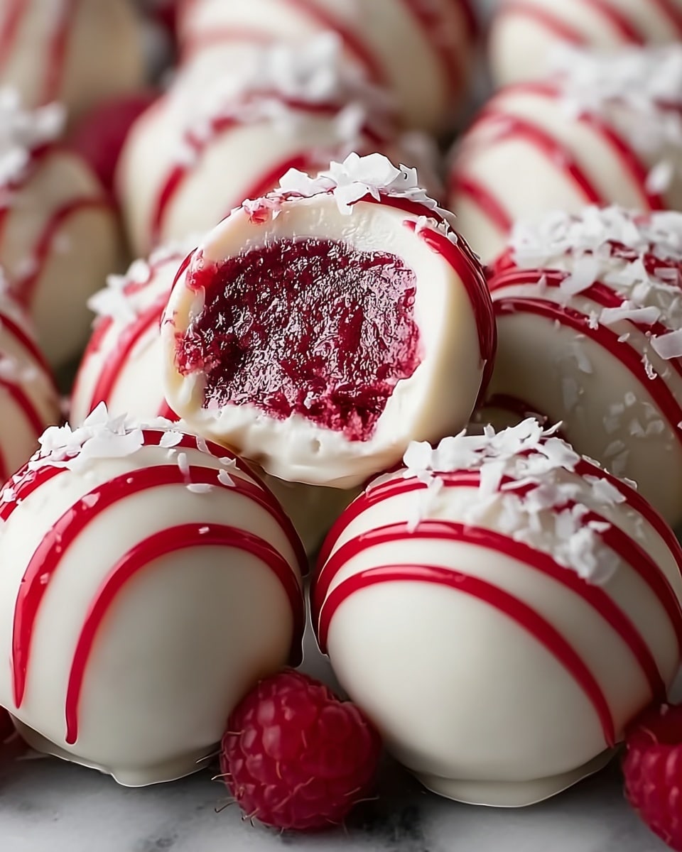 White Chocolate Raspberry Cheesecake Balls Recipe - Recipe Image