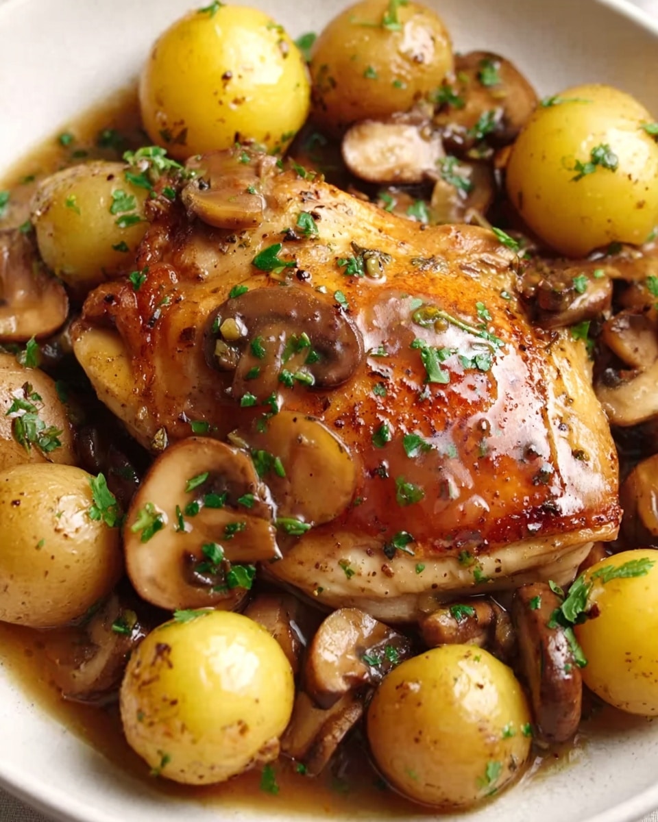 Savory Chicken with Mushrooms and Potatoes Recipe - Recipe Image