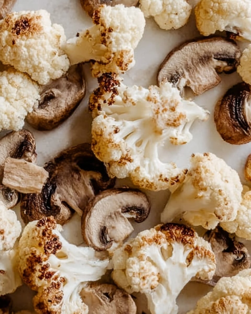 Garlicy Roasted Cauliflower & Mushrooms Recipe - Recipe Image