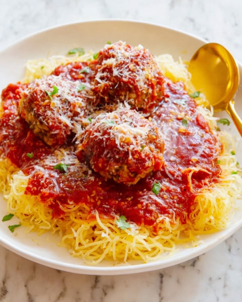 Baked Spaghetti Squash and Meatballs Recipe - Recipe Image
