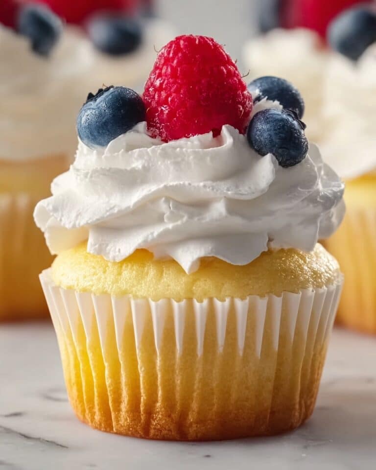 Angel Food Cupcakes with Whipped Cream and Berries Recipe