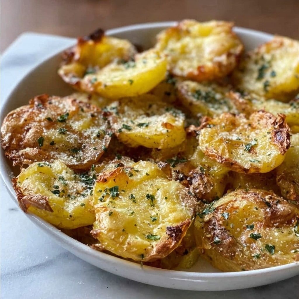 Garlic Parmesan Smashed Potatoes Recipe - Recipe Image