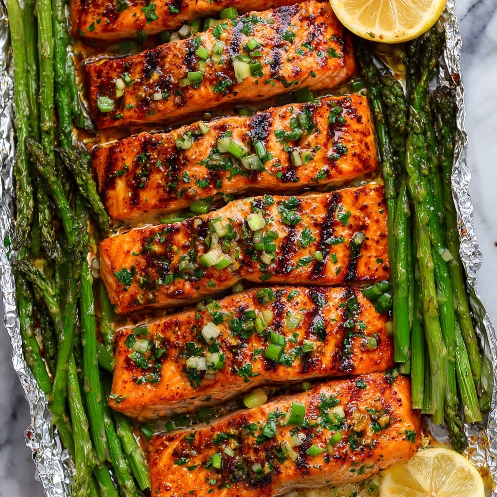 Baked Salmon in Foil with Asparagus Recipe - Recipe Image