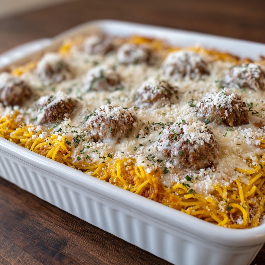 Baked Spaghetti and Meatballs Recipe - Recipe Image