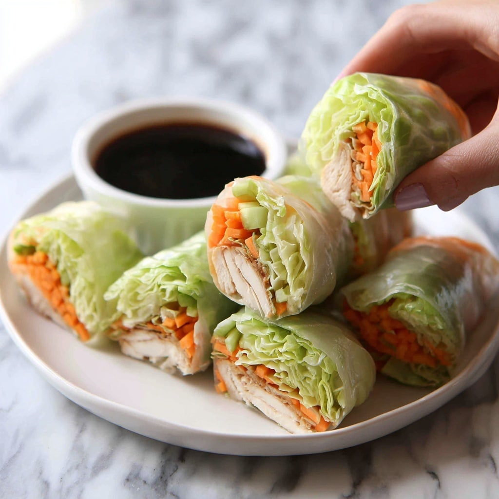 Chicken Spring Rolls with Fresh Vegetables and Sweet Chili Dipping Sauce Recipe - Recipe Image