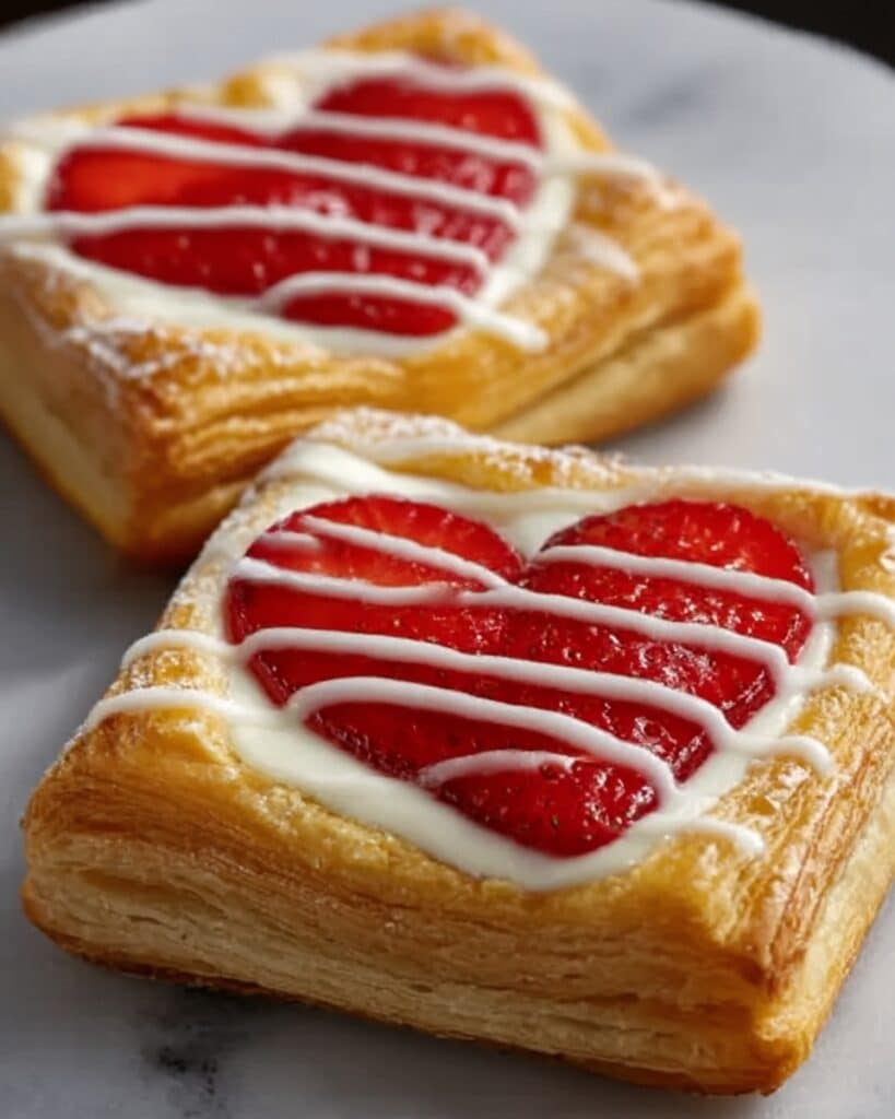 Strawberry Puff Pastry Hearts Recipe