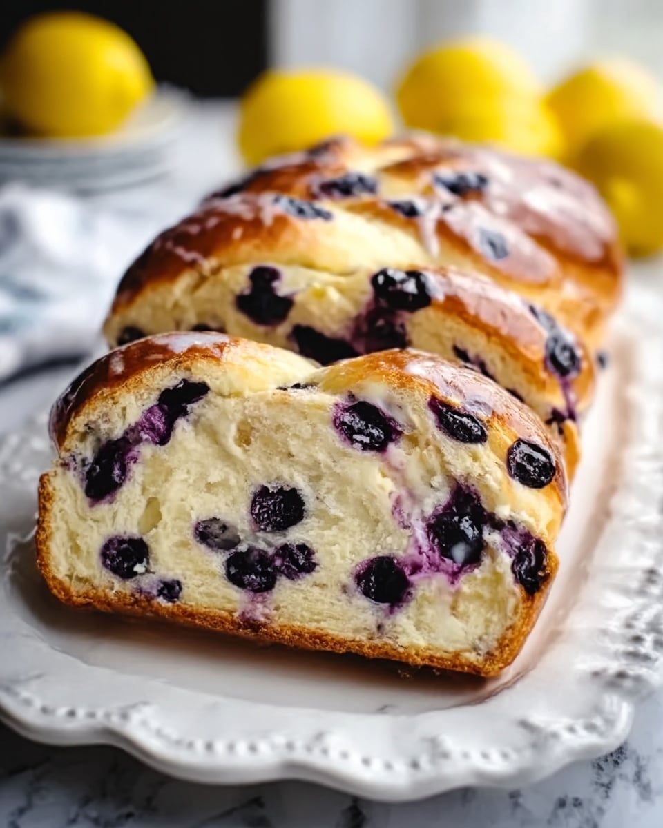 Lemon Blueberry Cream Cheese Sourdough Bread Recipe - Recipe Image