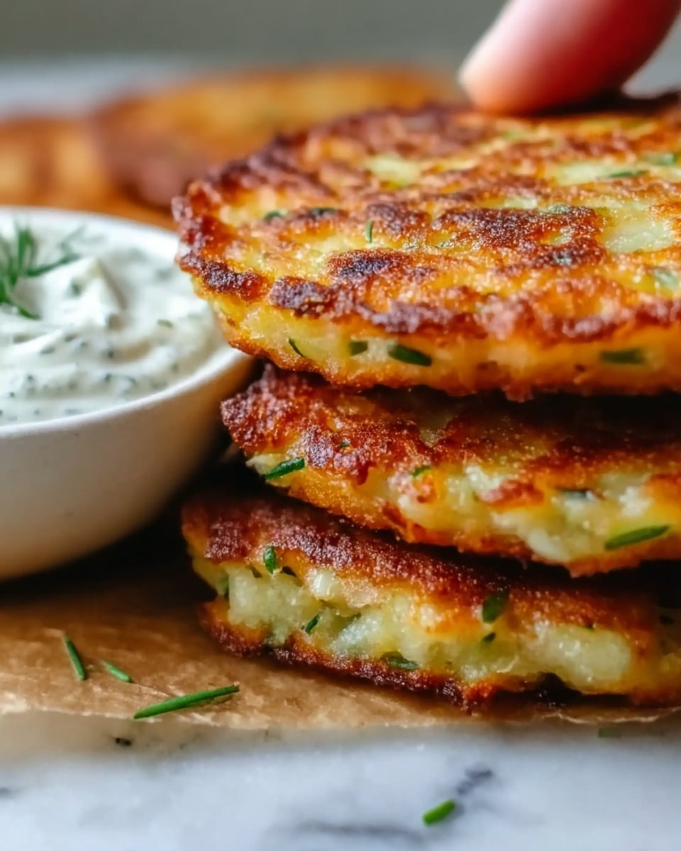 Crispy Vegetable Fritters with Creamy Garlic Tzatziki Recipe - Recipe Image