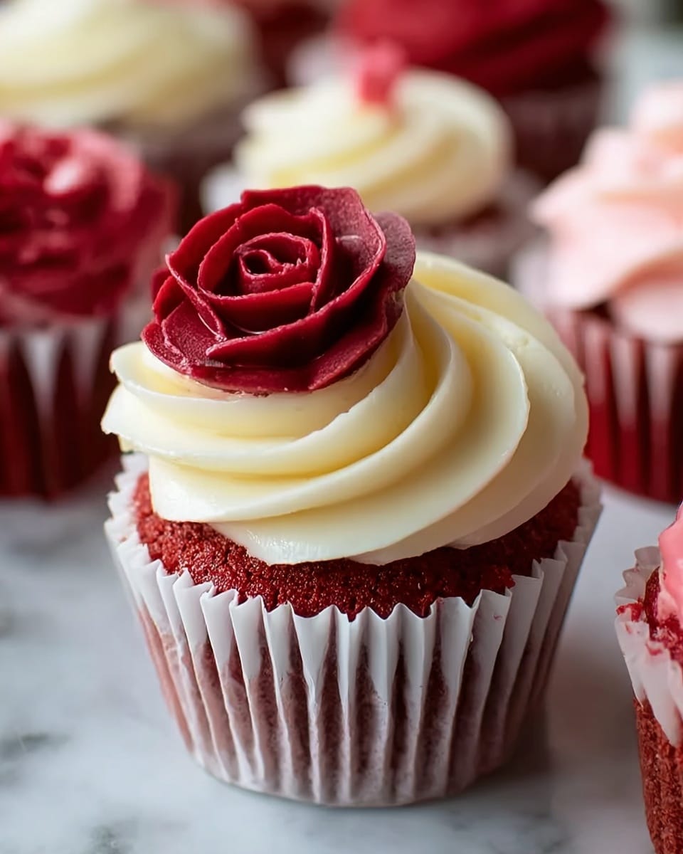 Rose Red Velvet Cupcakes Recipe - Recipe Image