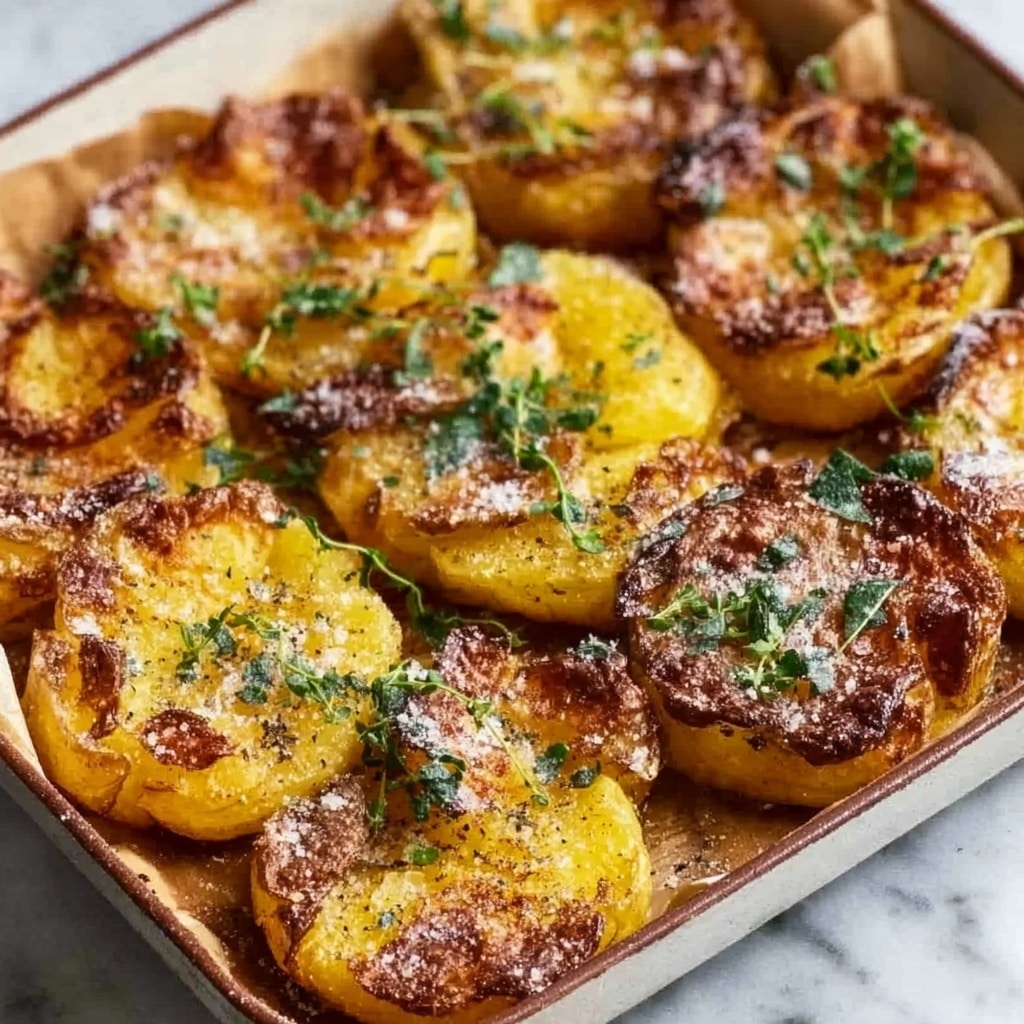 Garlic Parmesan Smashed Potatoes Recipe - Recipe Image