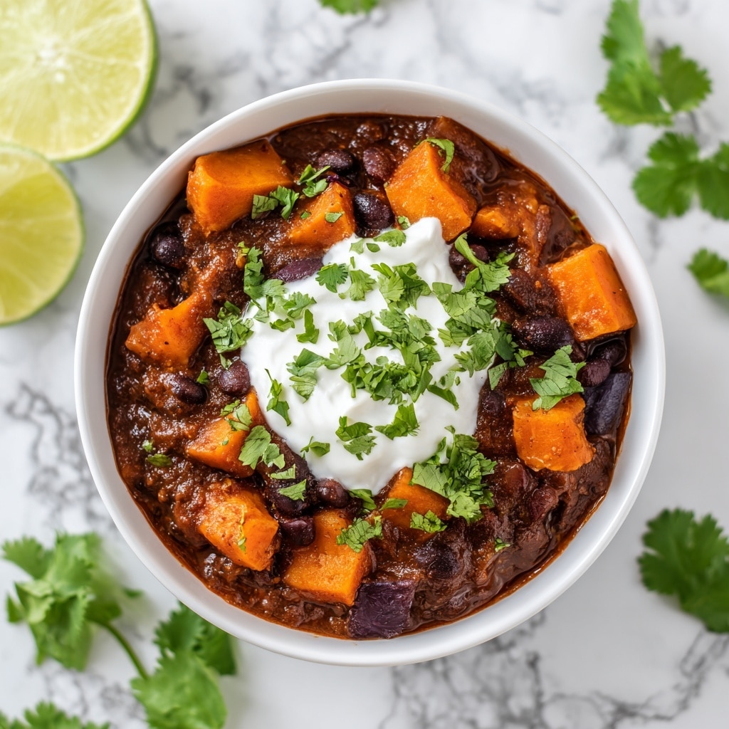Slow Cooker Sweet Potato Black Bean Chili Recipe - Recipe Image
