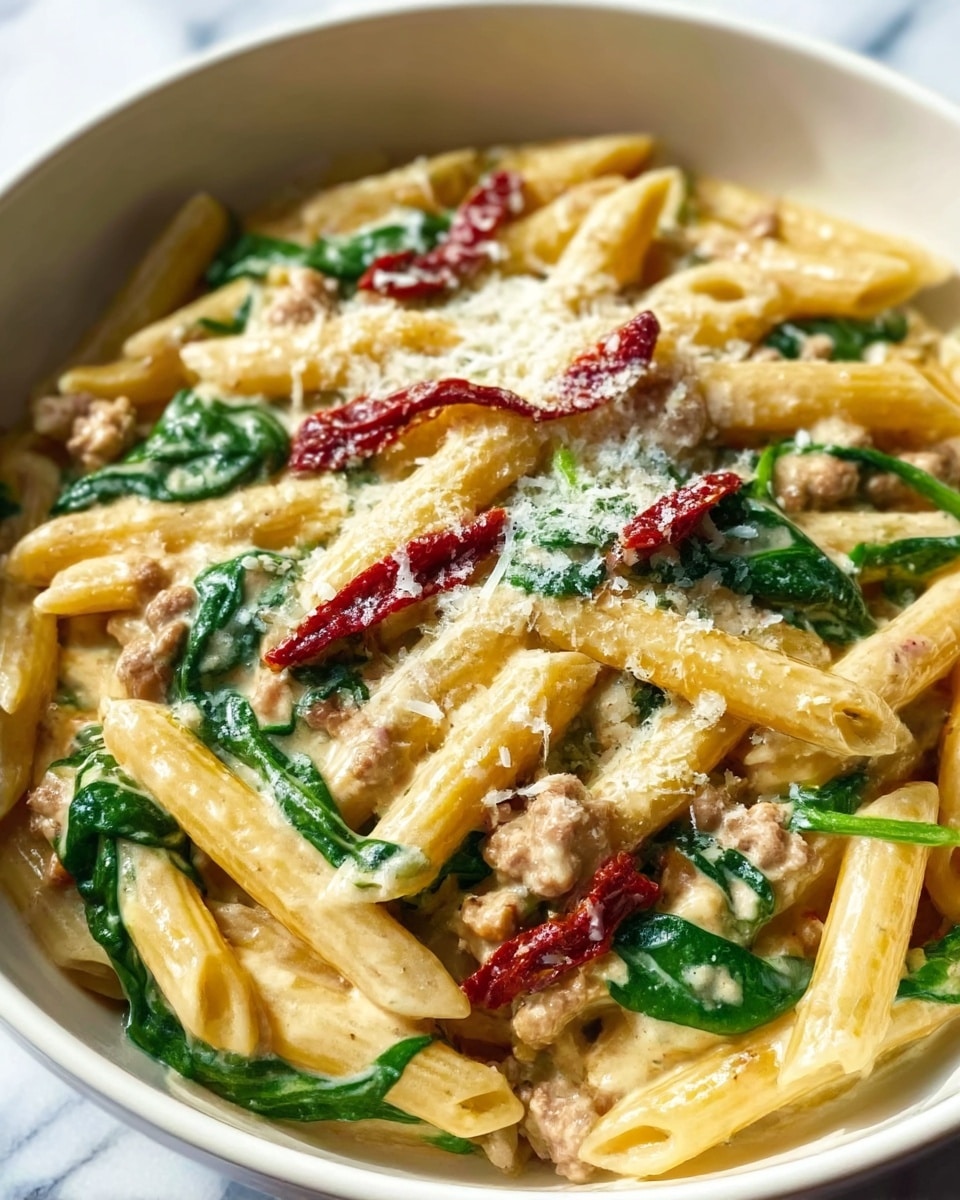 Creamy Tuscan Sausage Pasta Recipe - Recipe Image