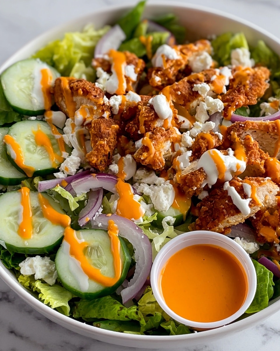 Fried Buffalo Chicken Salad Recipe - Recipe Image