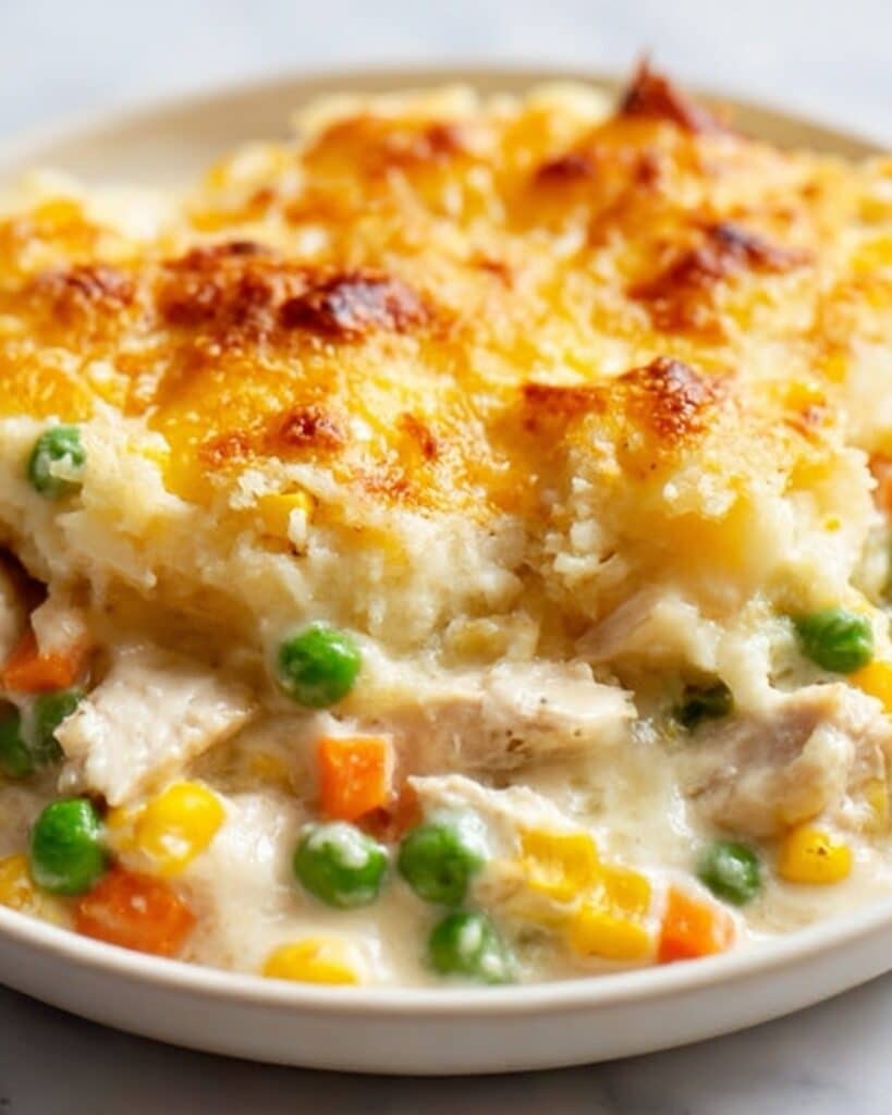 Easy Chicken Cobbler Dinner Casserole Recipe