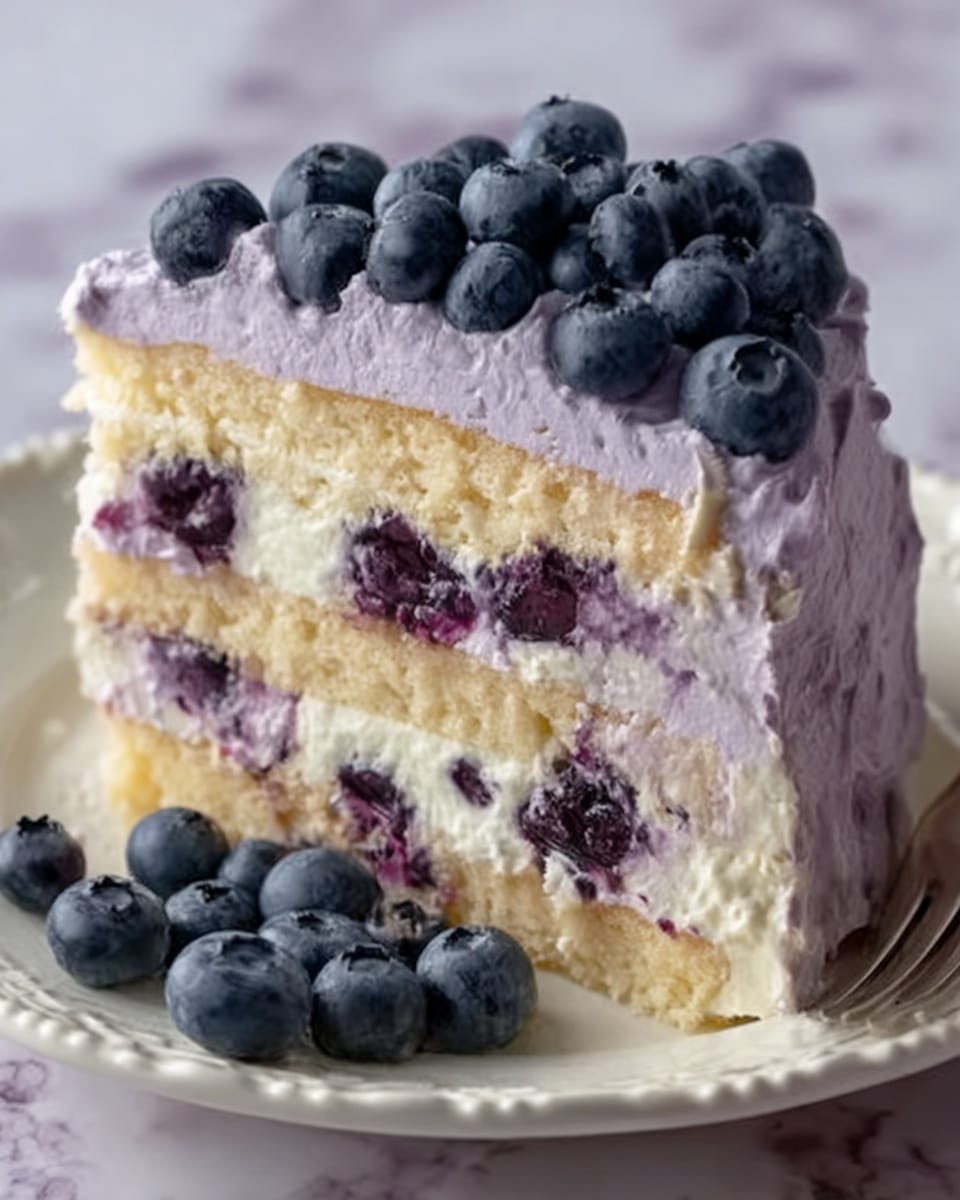 Blueberry Cream Cake Recipe - Recipe Image