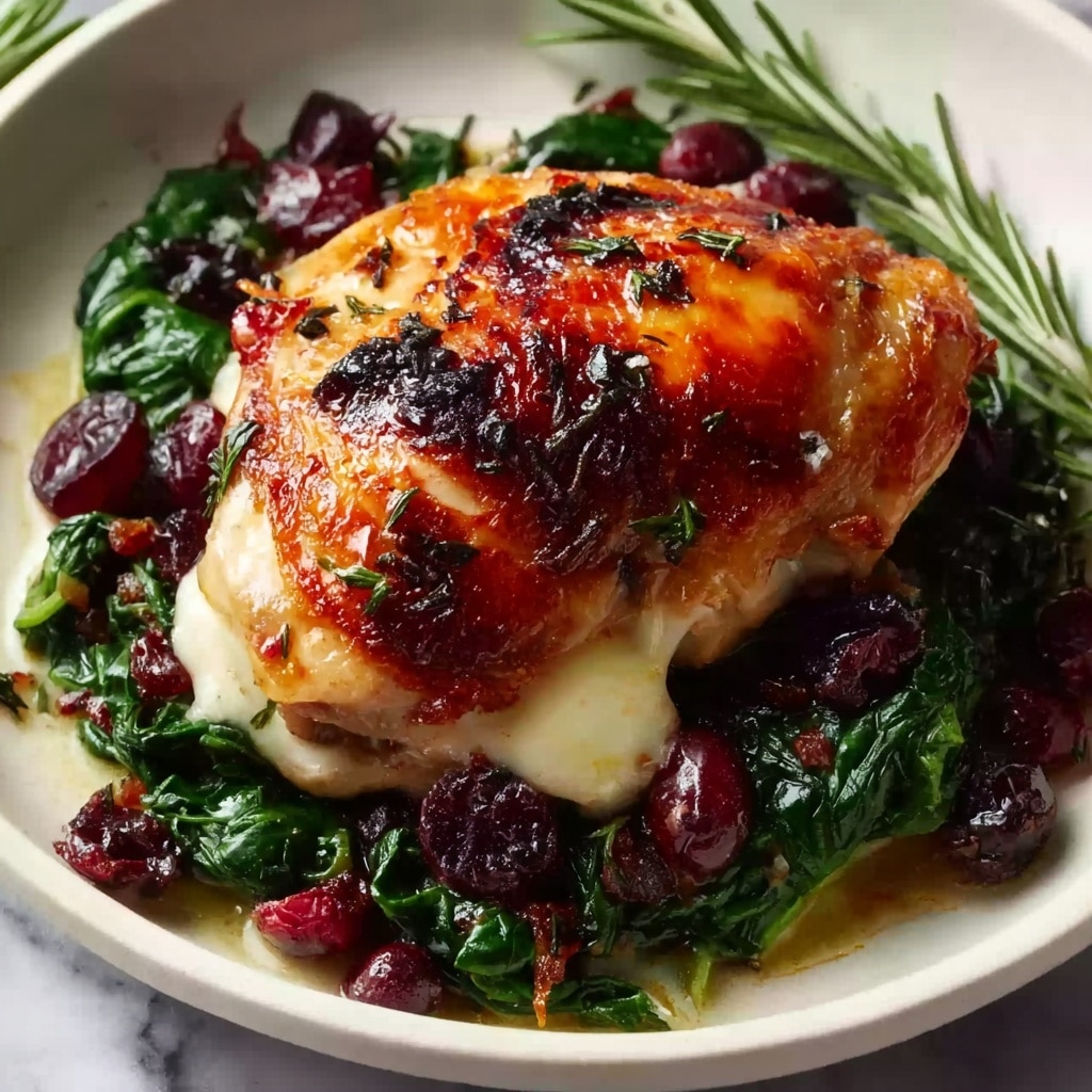 Chicken Stuffed with Brie, Spinach, and Cranberries Recipe - Recipe Image