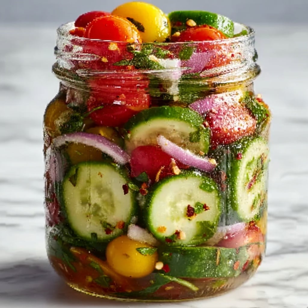 Marinated Cucumbers, Onions, and Tomatoes Recipe - Recipe Image