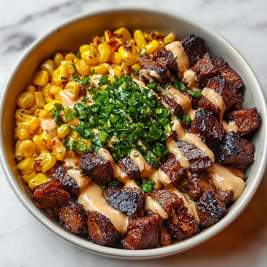 Korean BBQ Beef Bowl with Corn & Creamy Sauce Recipe - Recipe Image