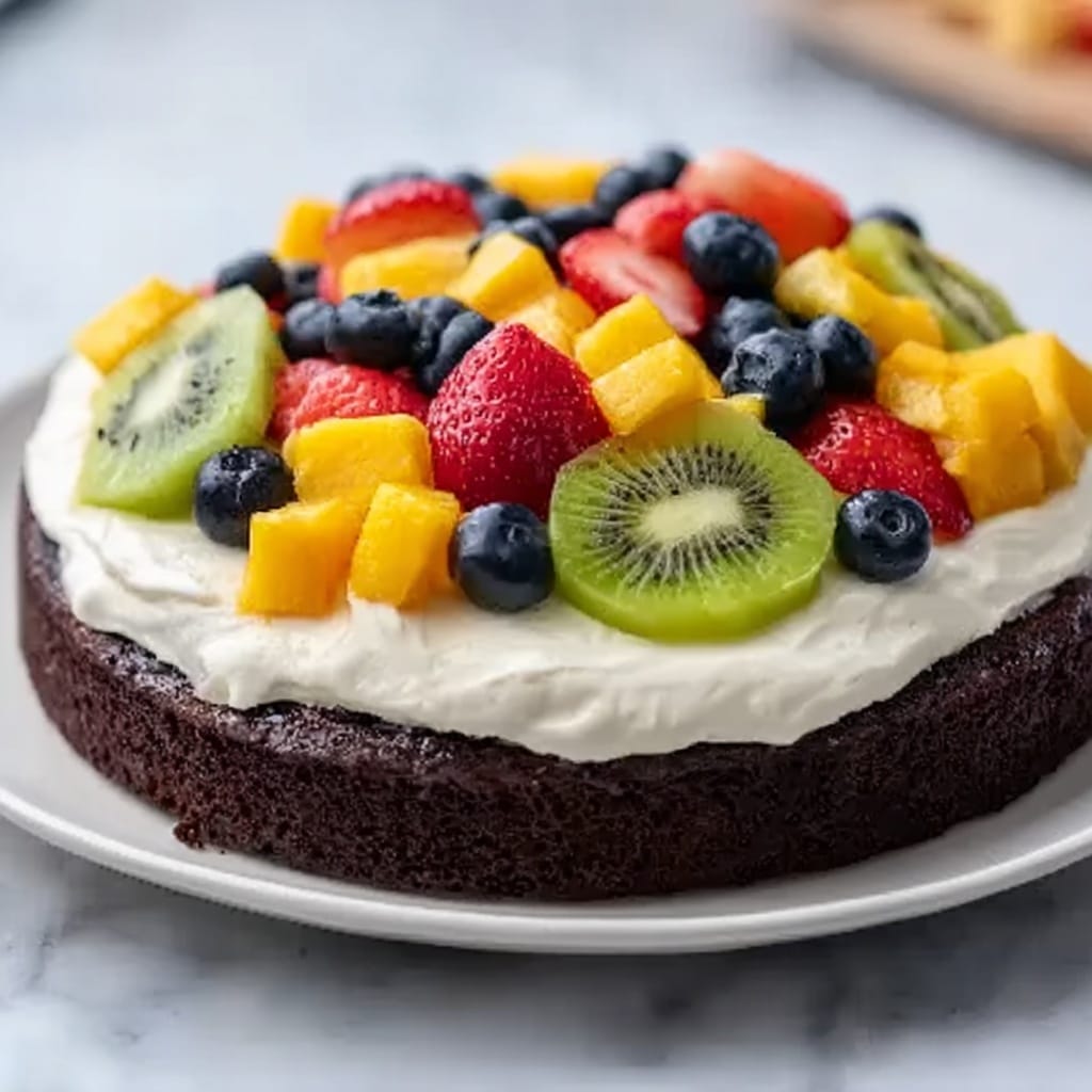 Brownie Fruit Pizza Recipe - Recipe Image