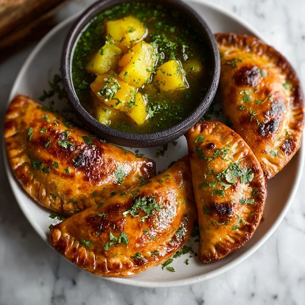 Curried Potato Pasties with Quick Coriander Chutney Recipe
