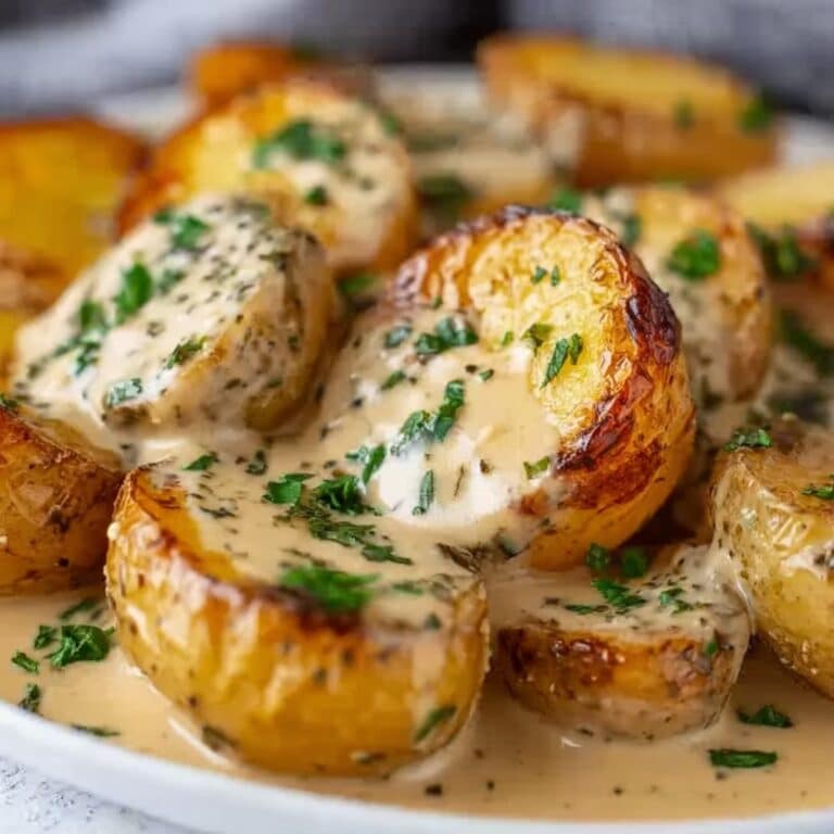 Creamy Garlic Sauce Potatoes Recipe