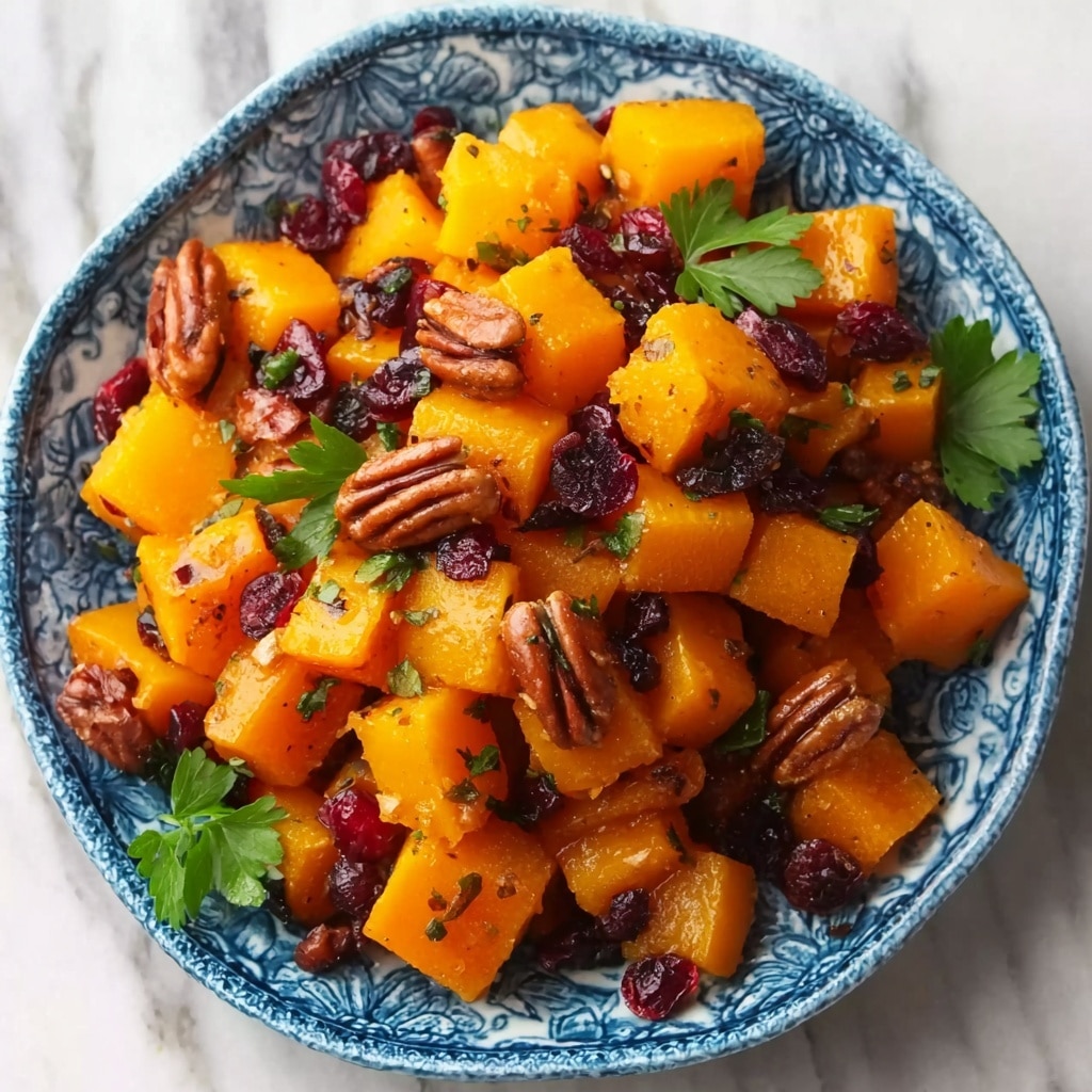 Roasted Butternut Squash with Cranberries and Pecans Recipe - Recipe Image