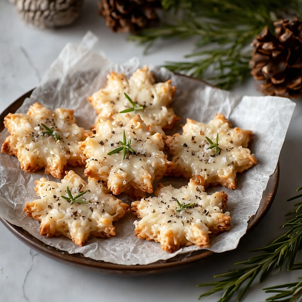 Rosemary-Parmesan Snowflake Cookies Recipe - Recipe Image