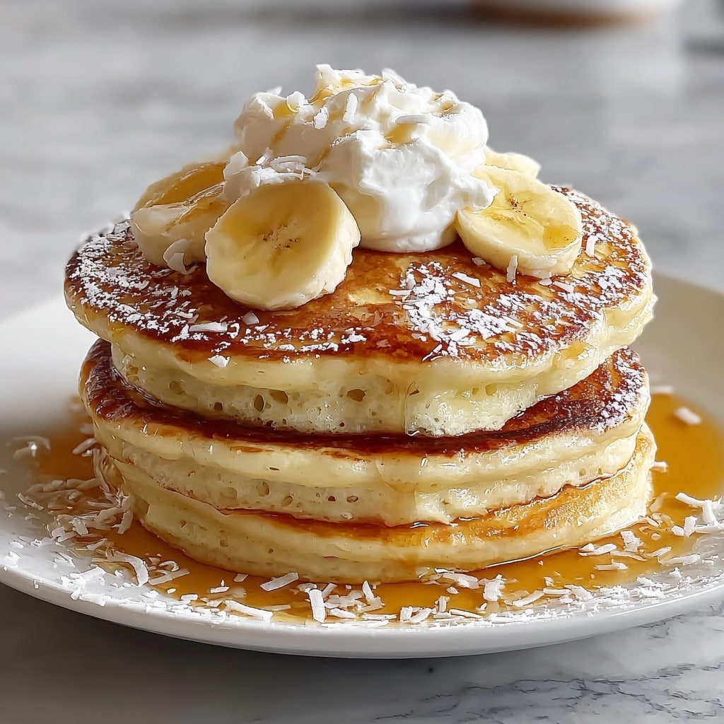 Sweet Coconut Cream Pancakes Recipe - Recipe Image