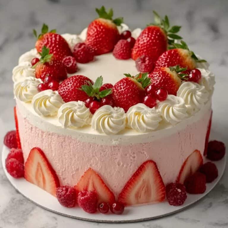 Vanilla Strawberry Ombre Cake Recipe