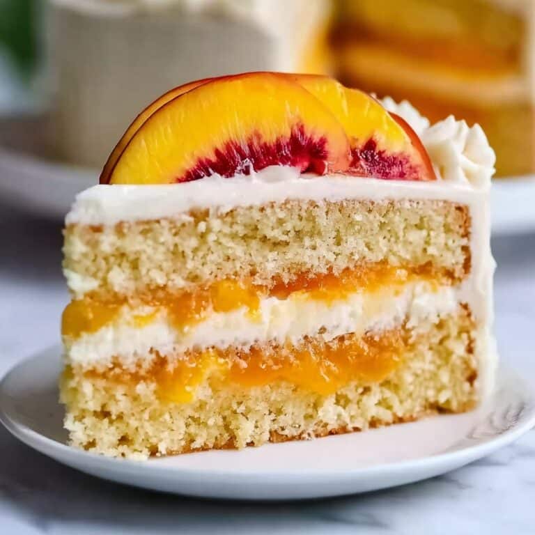 Peach Cake with Brown Sugar Frosting Recipe