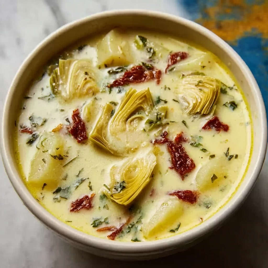 Lemony Tuscan Artichoke Soup Recipe - Recipe Image