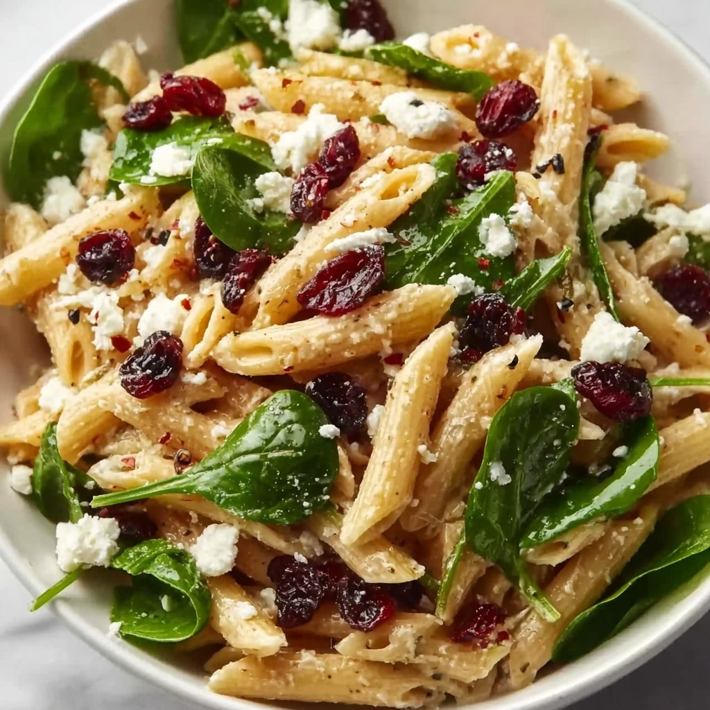 Feta & Cranberry Penne Salad with Orange Vinaigrette Recipe - Recipe Image