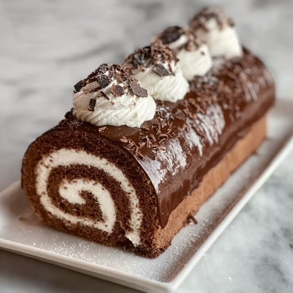Classic Yule Log Cake Recipe - Recipe Image
