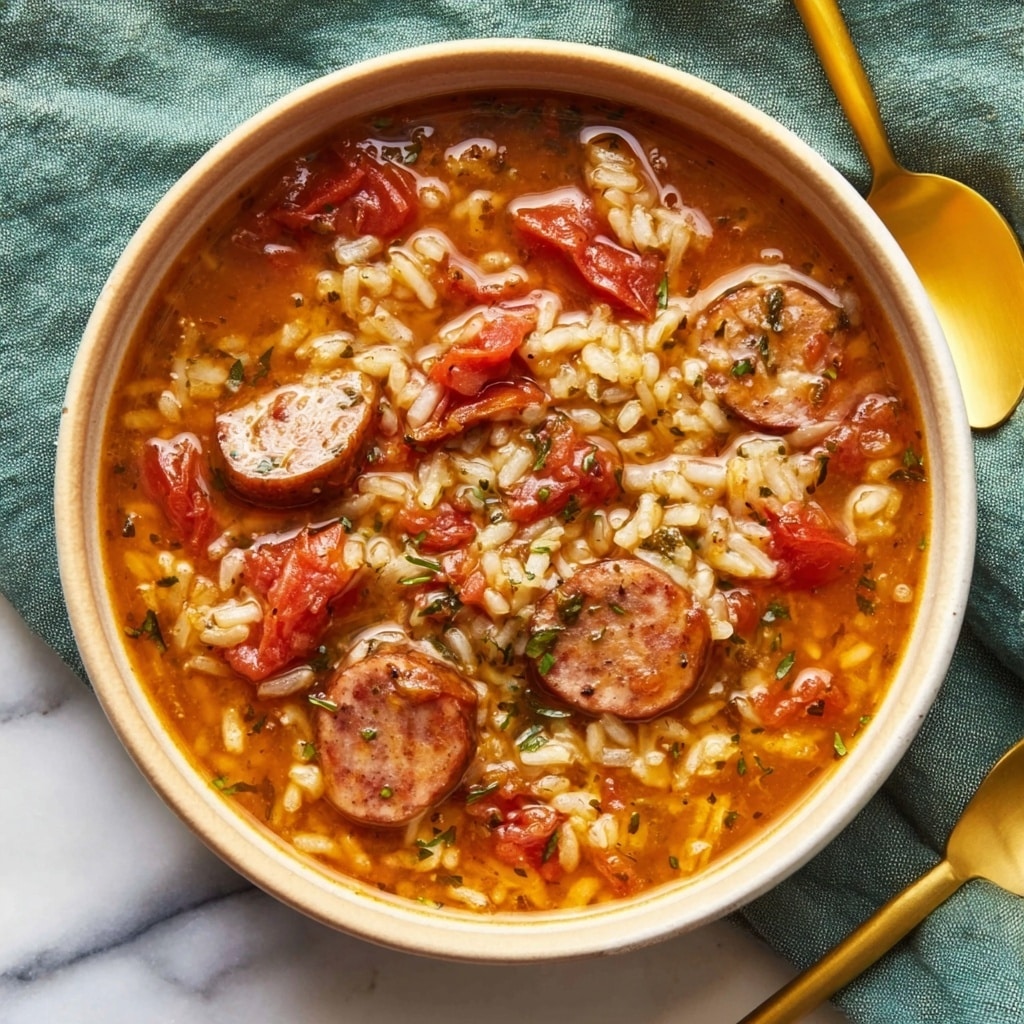 Spicy Jambalaya Soup with Andouille Sausage and Chicken Recipe - Recipe Image