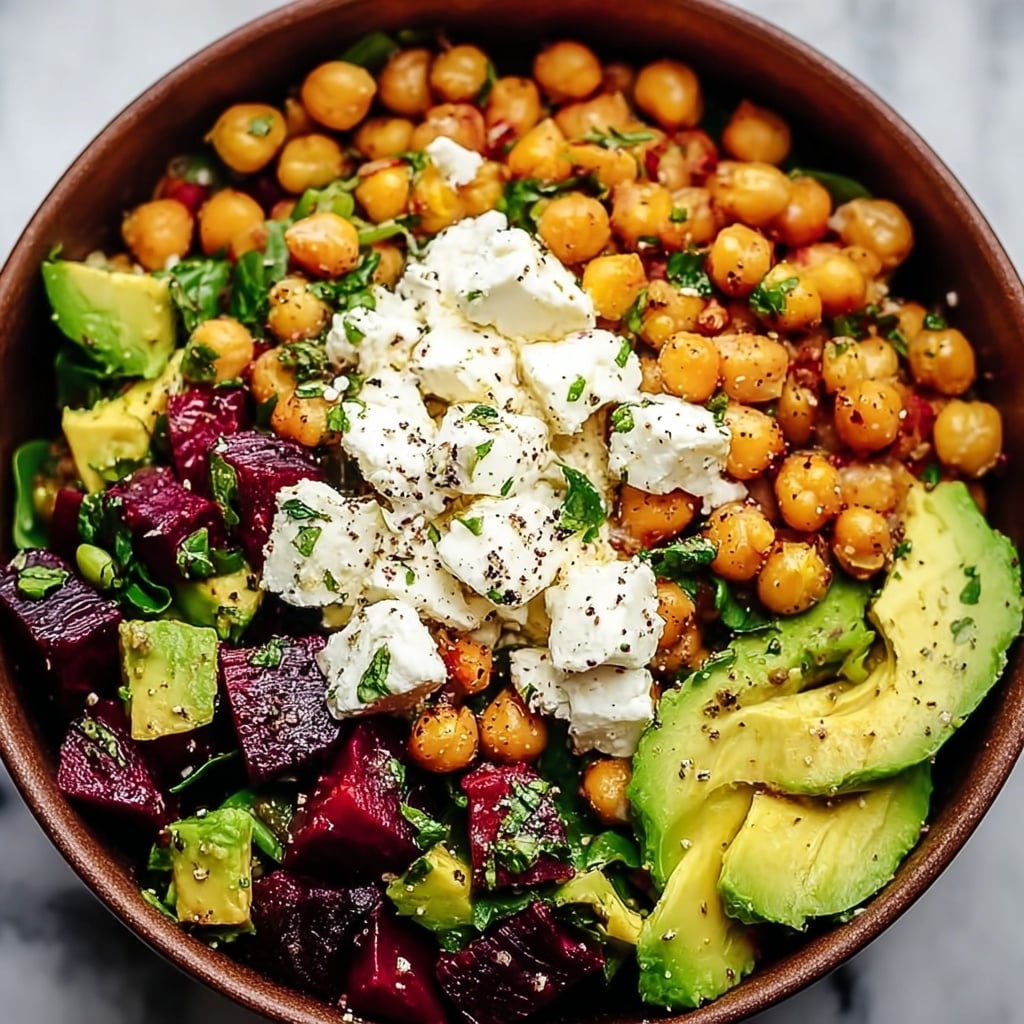 Vibrant Chickpea Feta Avocado Salad Recipe - Recipe Image
