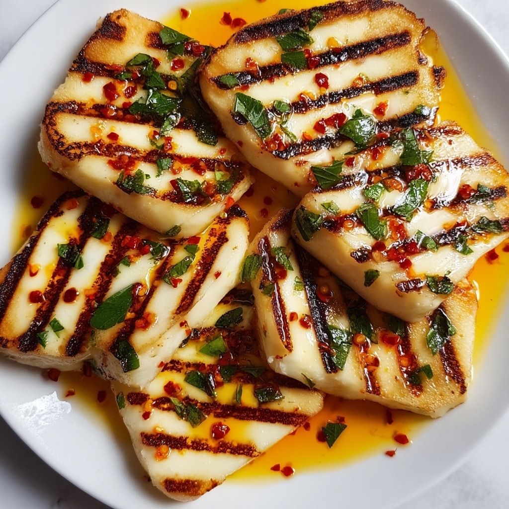 Grilled Halloumi with Honey Lime Chili Glaze Recipe - Recipe Image