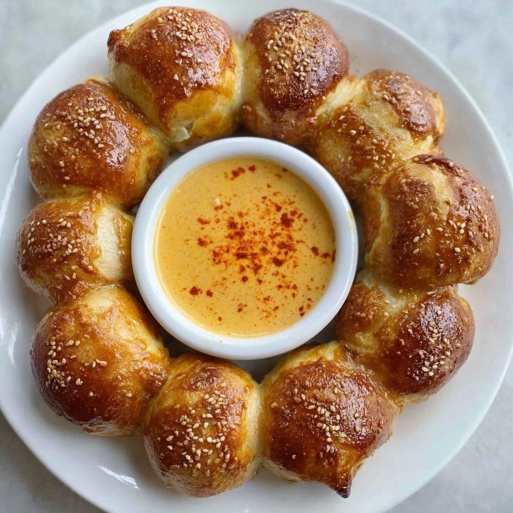 Soft Pretzel Bites with Vegan Cheese Sauce Recipe - Recipe Image