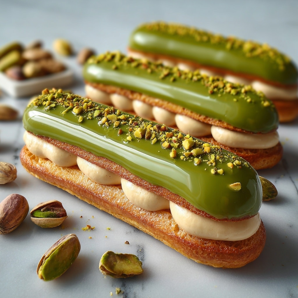Pistachio Éclairs Recipe - Recipe Image