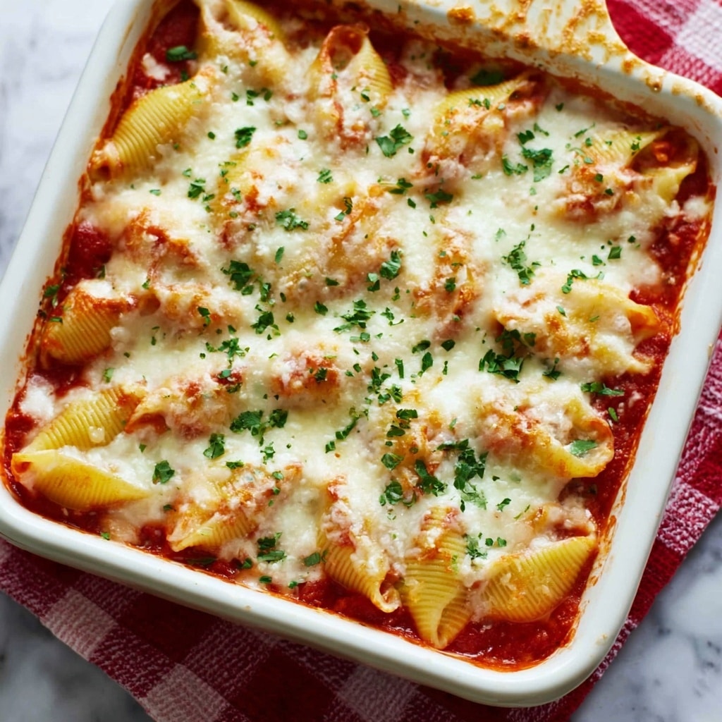 Cheesy Baked Stuffed Shells with Marinara Sauce Recipe