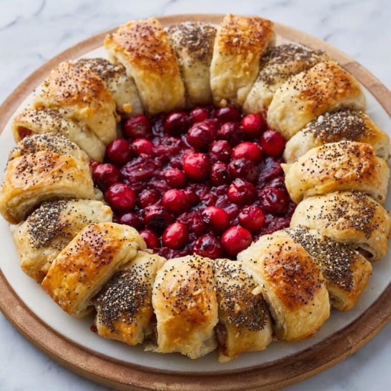 Sausage Roll Wreath with Cranberry Sauce Recipe