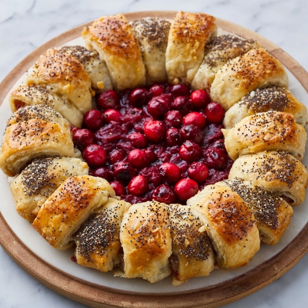 Sausage Roll Wreath with Cranberry Sauce Recipe - Recipe Image