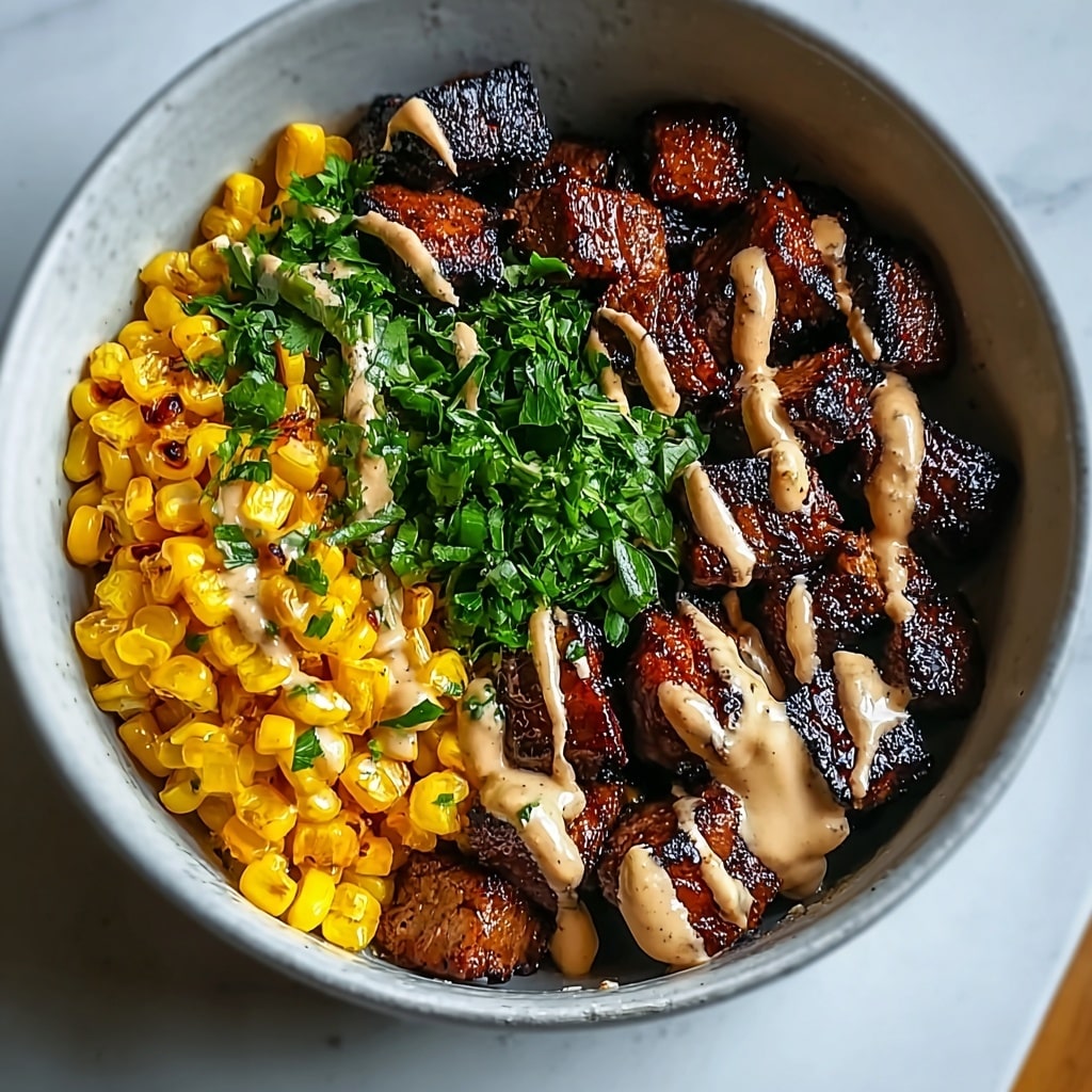 Korean BBQ Beef Bowl with Corn & Creamy Sauce Recipe - Recipe Image