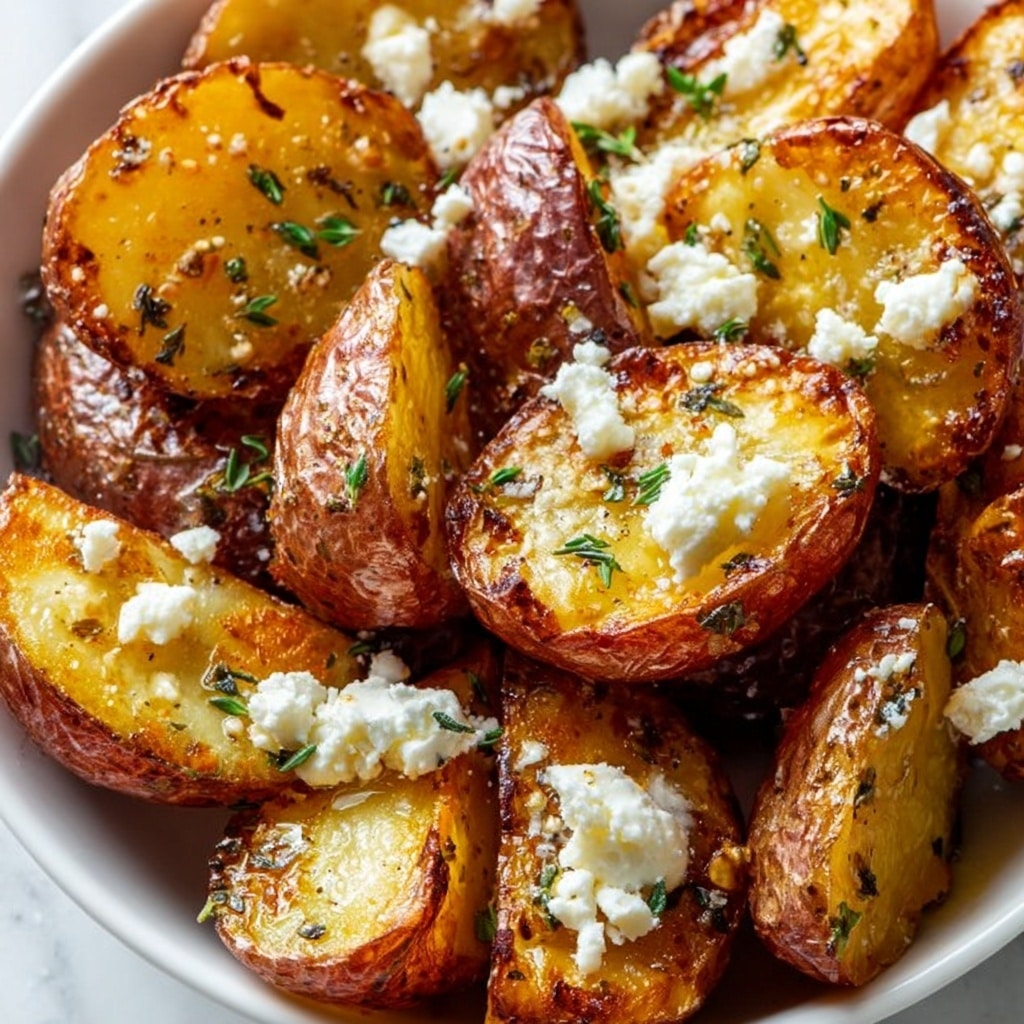 Roasted Potatoes with Baked Feta and Garlic Recipe - Recipe Image
