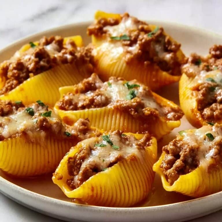 Beef Stuffed Shells with Creamy Ricotta and Marinara Recipe