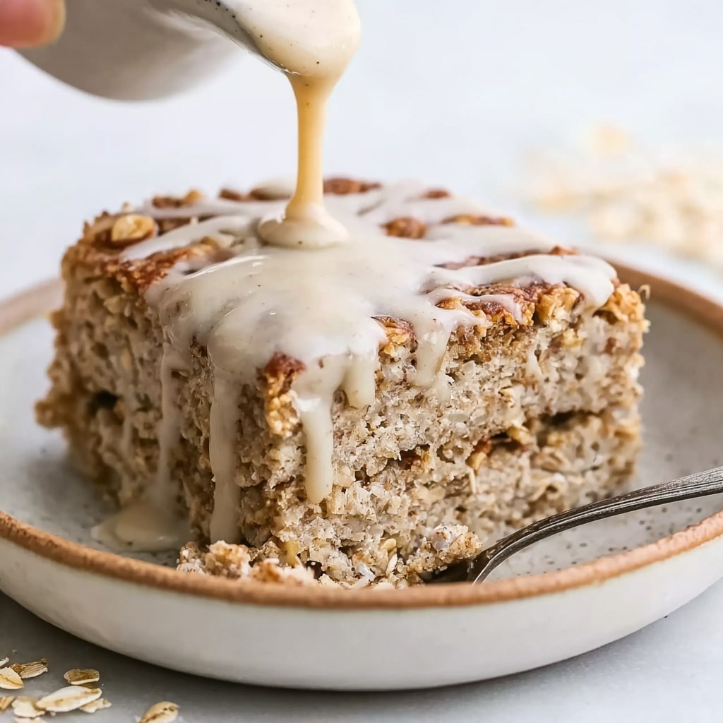 Healthy Sticky Cinnamon Roll Baked Oatmeal Recipe