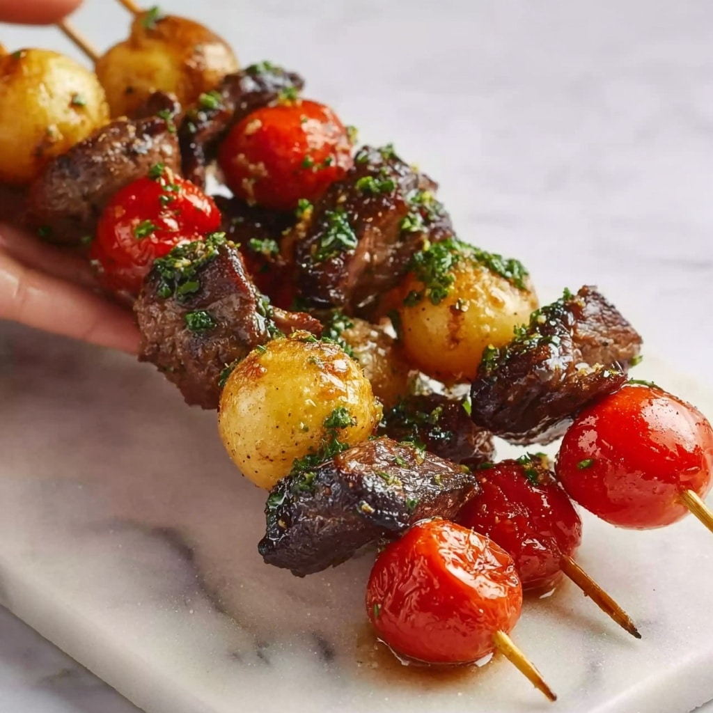 Rosemary Garlic Steak Kebabs Recipe